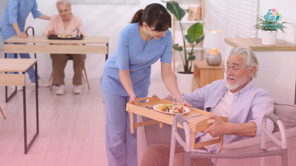 caregiver assisting elderly person at home in Portage la Prairie Manitoba
