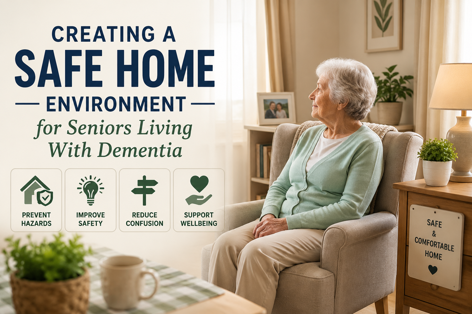 Safe and supportive home environment for a senior living with dementia