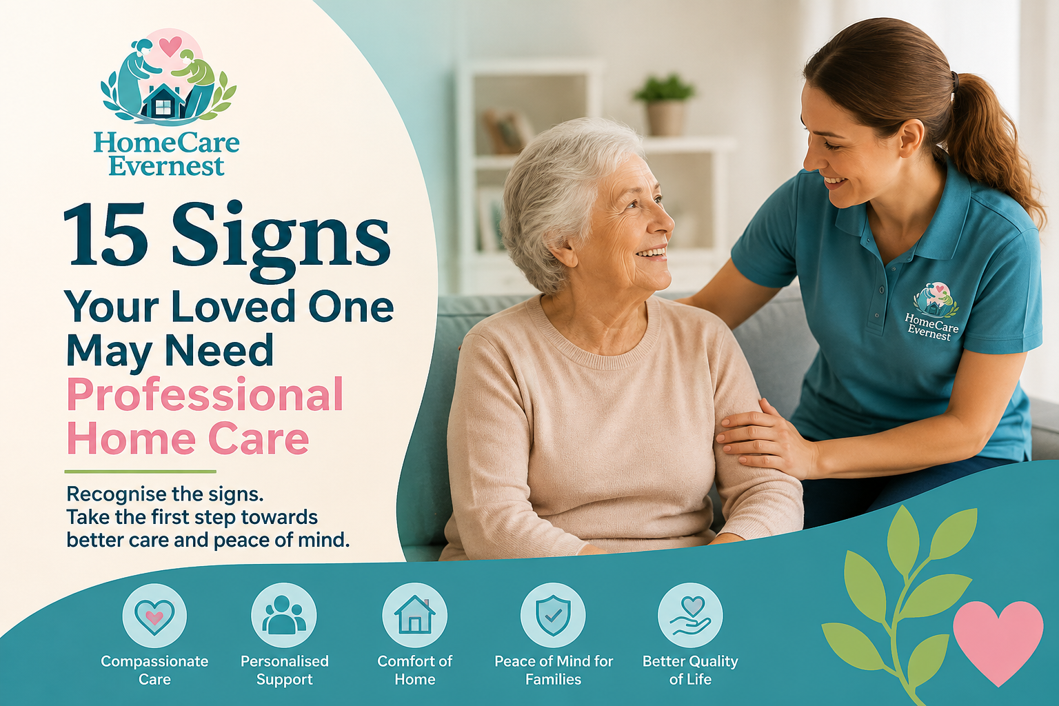 Caregiver checking in with an aging loved one at home